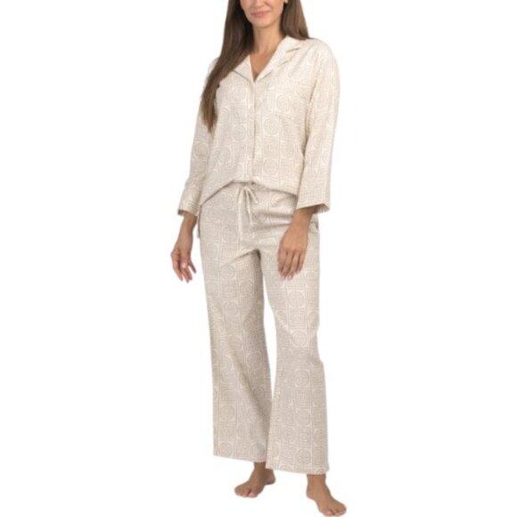 Natori Other - ♥️ NATORI 2pc Printed Flannel Infinity Notch Collar Pajama Set